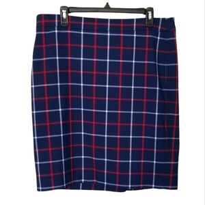 Tommy Hilfiger Blue and Red Plaid Midi Knee Length Skirt Size XL